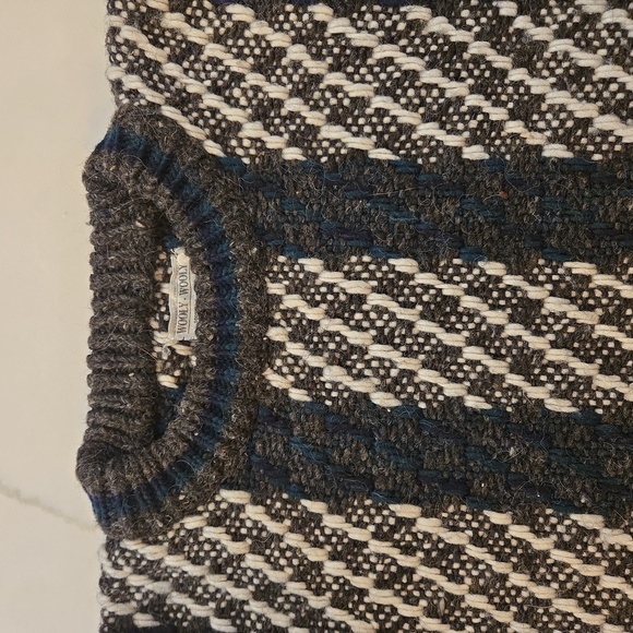 Vintage Wooly-Wooly Mens Wool Crewneck Long Sleeve Striped Sweater Size Large - Picture 7 of 11